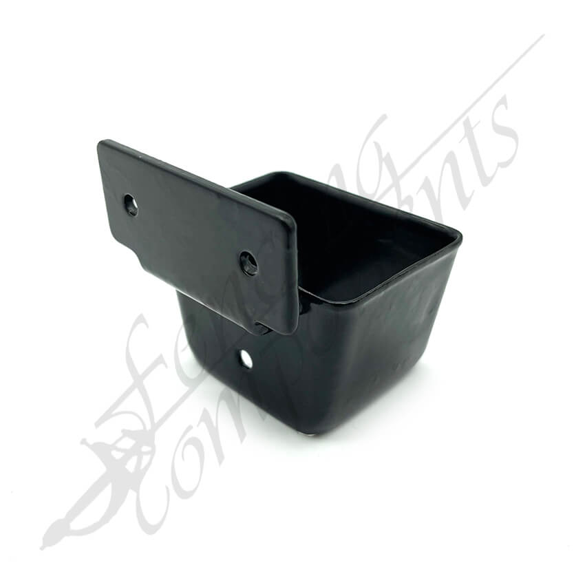 40x40mm Raked Security Bracket Vertical Hot Dip Gal (Black)(VB) - Style 2