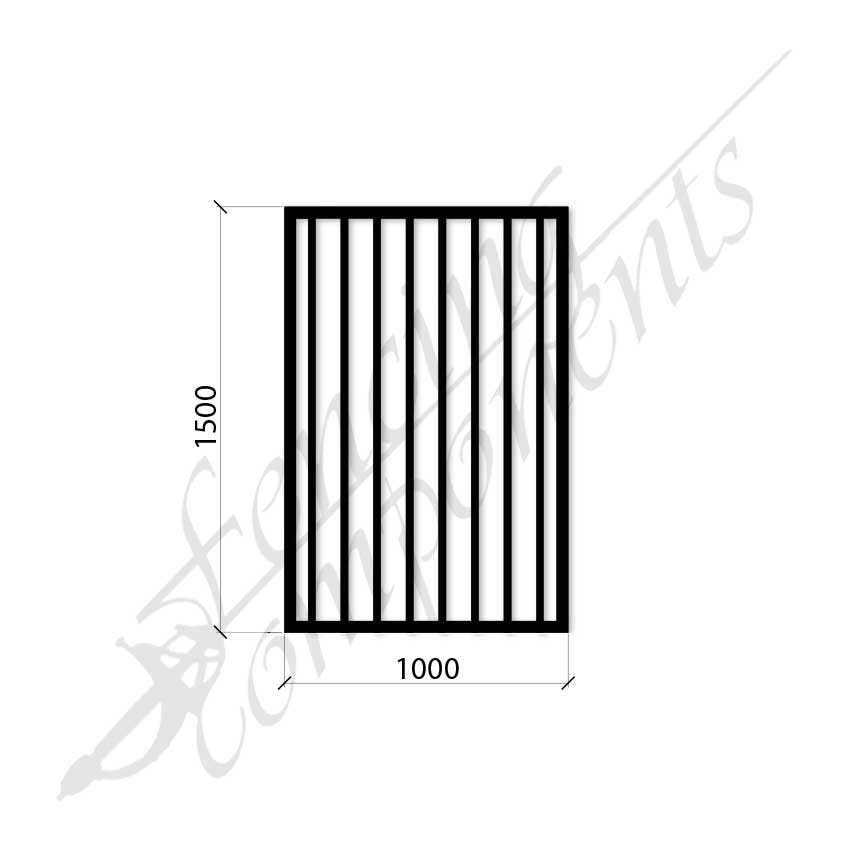 Steel Security Flat Top Pedestrian Gate (Gap 80) DET SCHOOL SPEC - Zinc Primer HD - Satin Black (1500H)