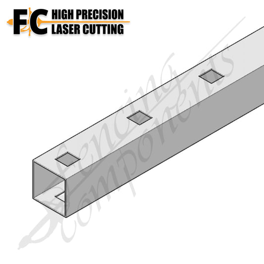 65x65mm Aluminium Punched Rail - 25SQ