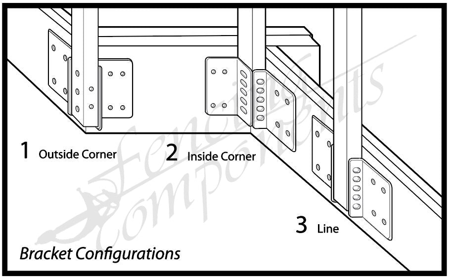 StairFlex© Fascia Post Bracket Kit 2set/carton (Texture Black)