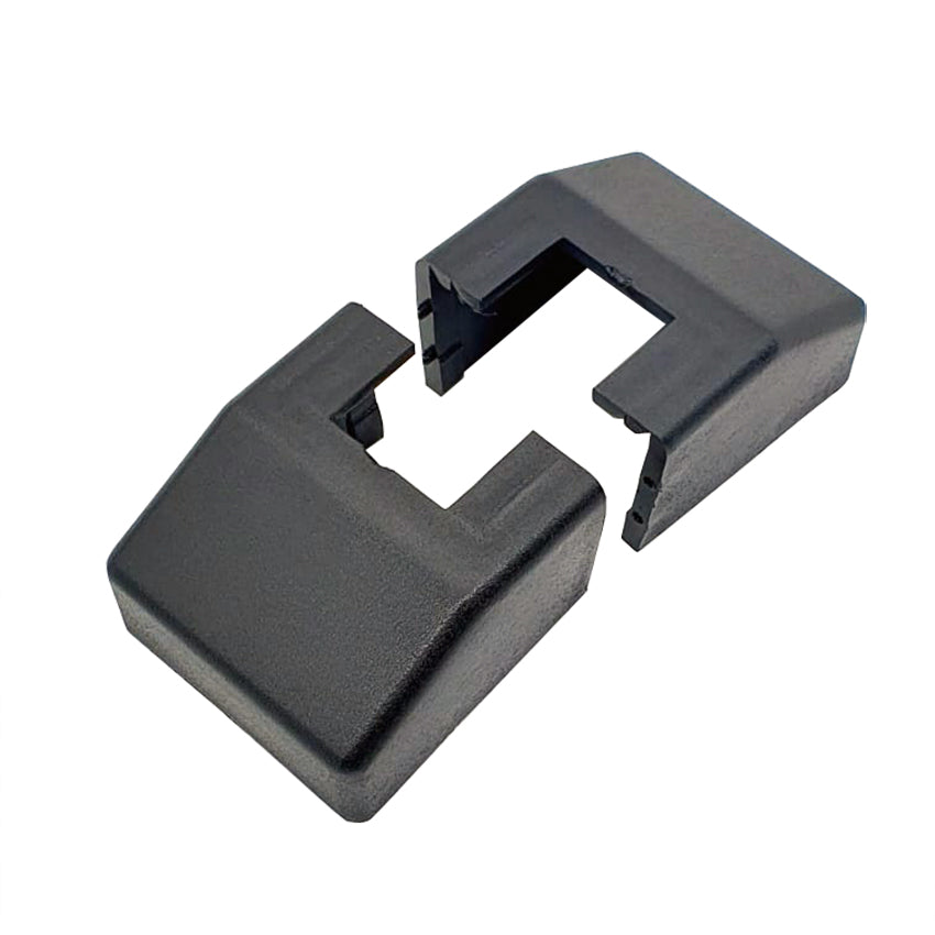 2 Piece Rectangular Adjustable Plastic Post Base Hole Cover for 40x40mm 50x50mm (Black)