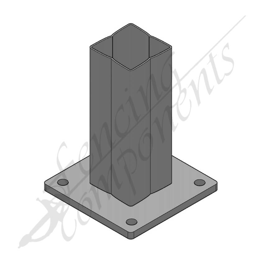 Internal Post Bracket Base 75x75mm HDG