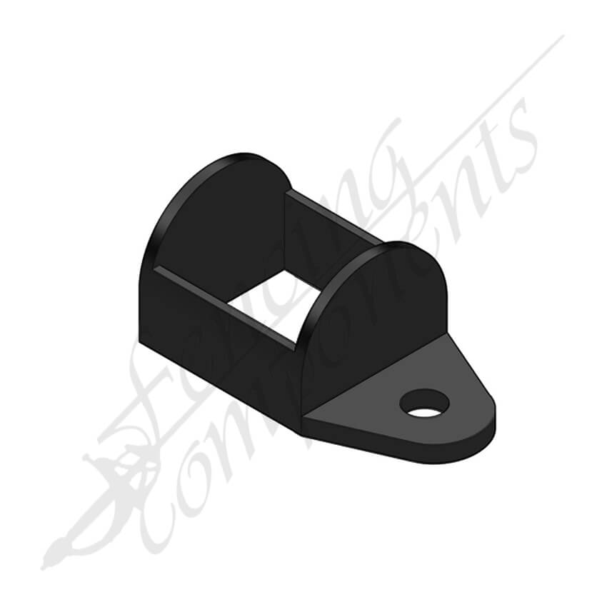 25x25mm Aluminium Single Lug Fence Bracket - Black