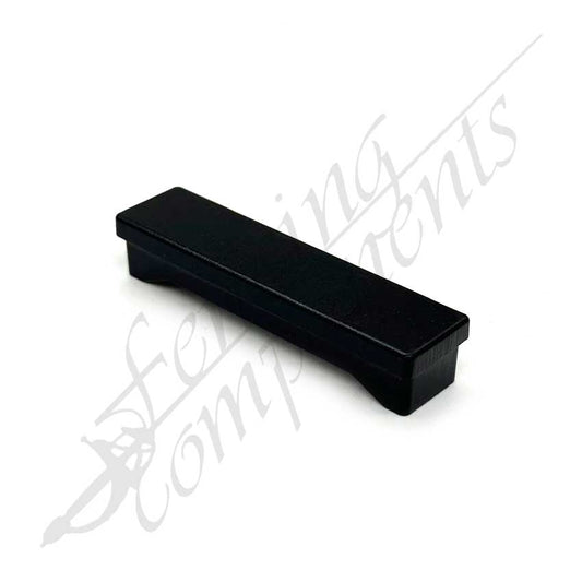 65x16mm Aluminium Rectangle Slat Cap - Satin Black