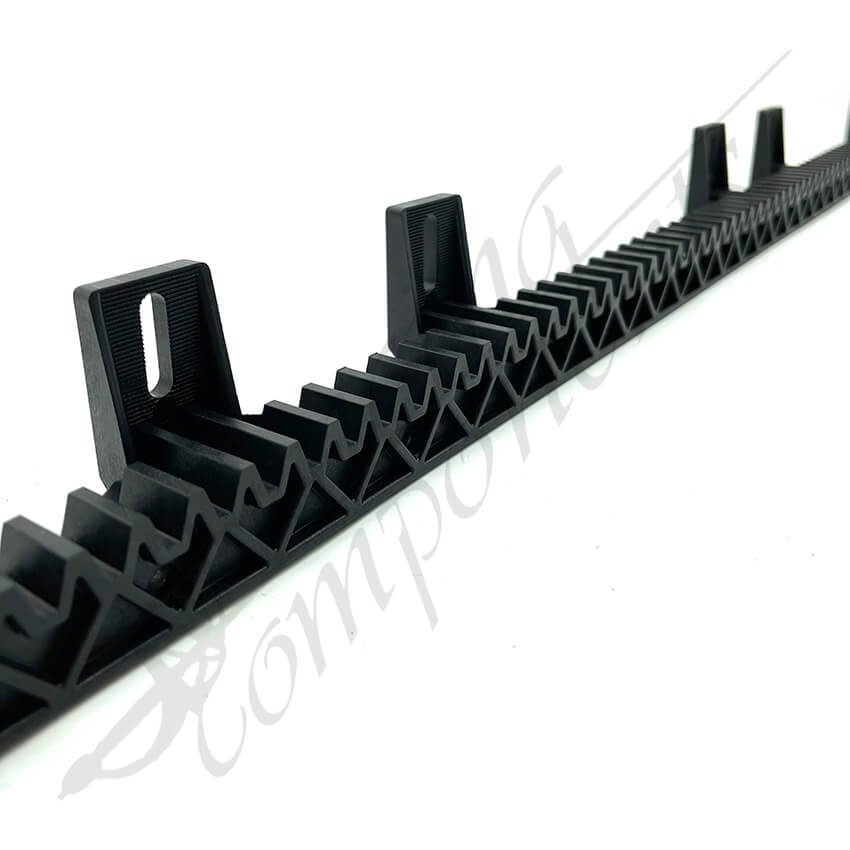 Gear Rack - 1 Metre 6 Bracket, Nylon (with Metal Core)