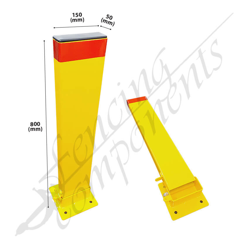 Collapsible Parking Protector Bollard (Yellow) - Pad Lock