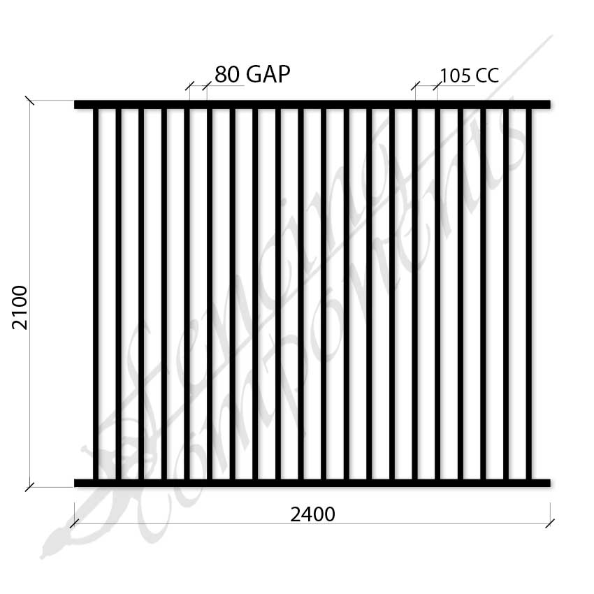 Steel Security Flat Top Childcare Pedestrian Panel (Gap 80, CC105) DET SCHOOL SPEC - Zinc Primer HD - Satin Black