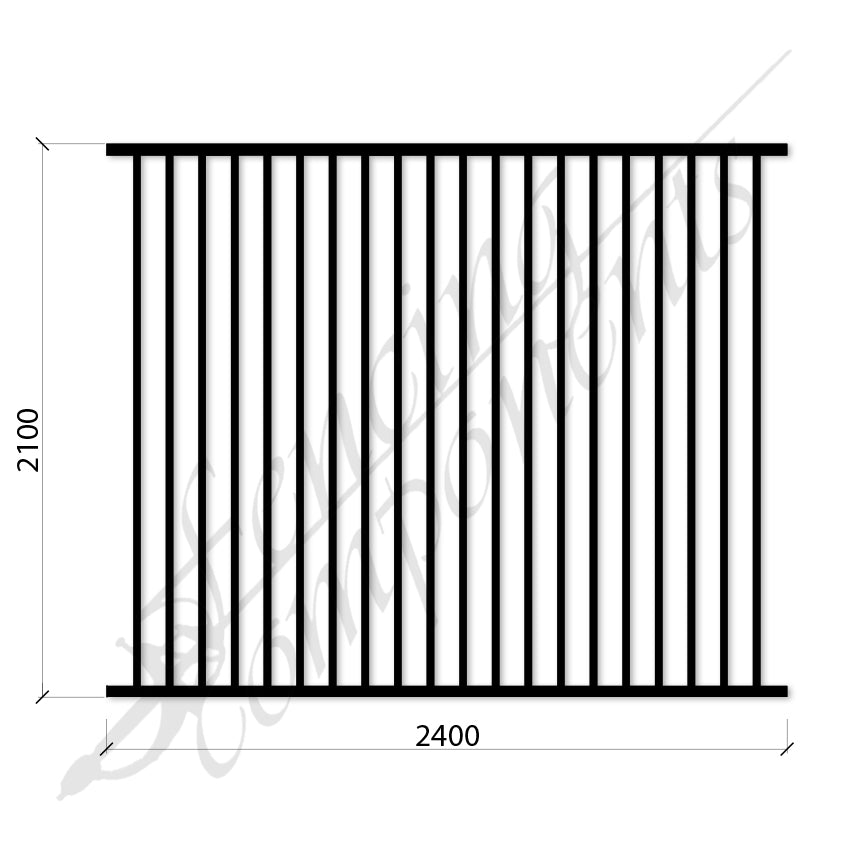 Steel Security Flat Top Pedestrian Panel (Gap 90, CC115) DET SCHOOL SPEC - Zinc Primer HD - Satin Black