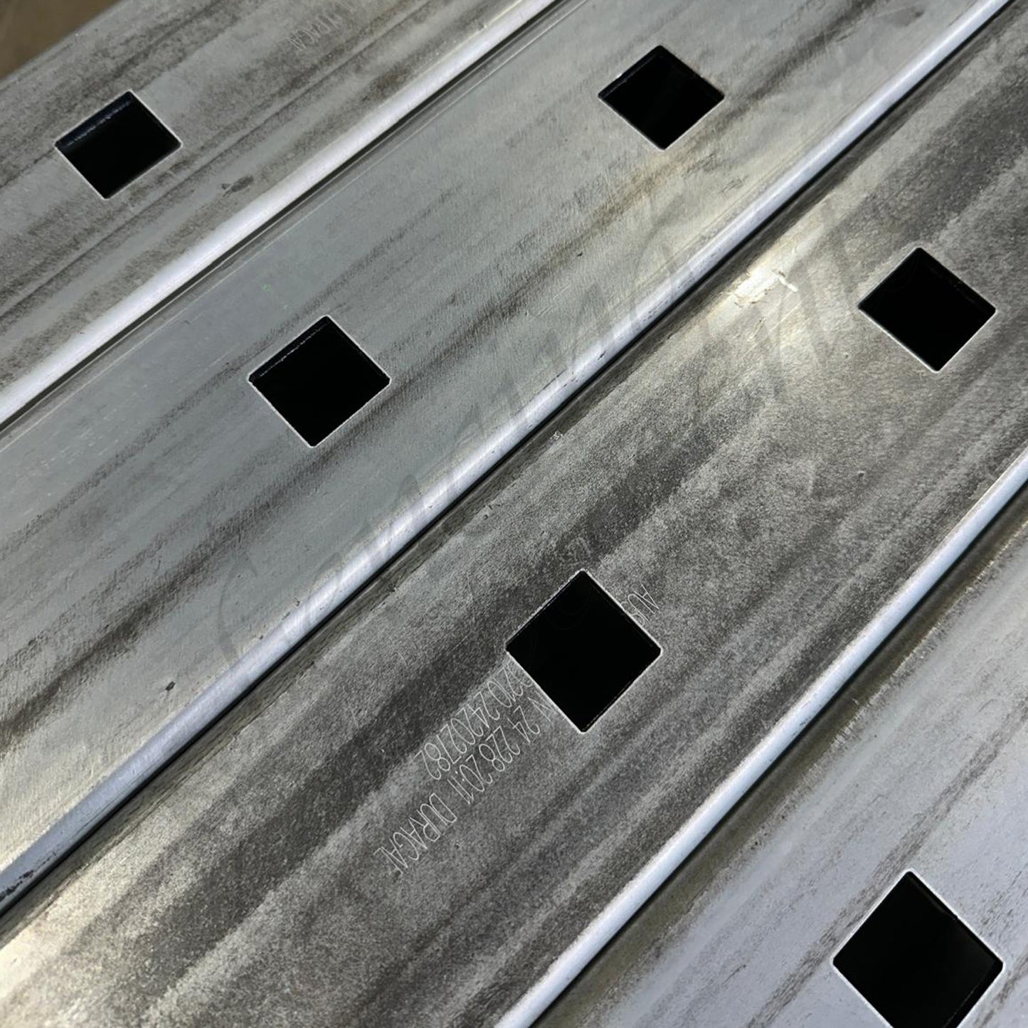 150x100mm Gal Punched Rail - 4mm (25SQ - 135mm Centres - 7800mm Laser)(Single)