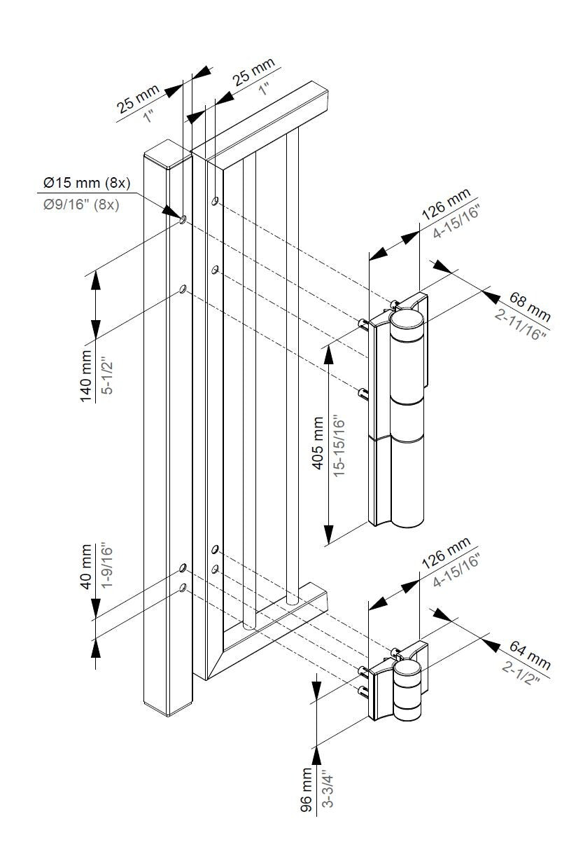 2nd Generation - LOCINOX MAMMOTH180-2 Hydraulic 180° Closer & Hinge 150kg