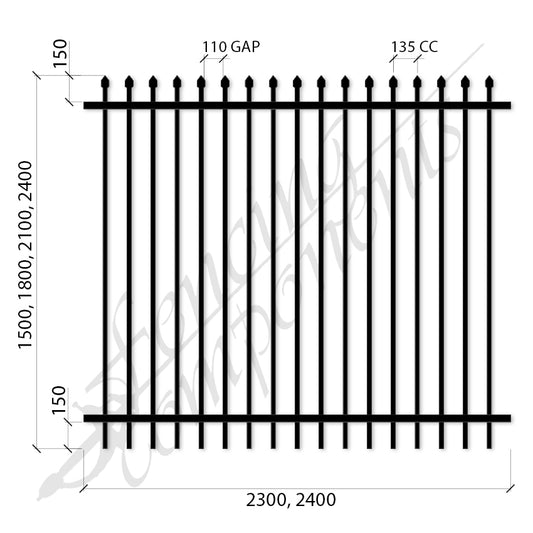 Steel Security Crimp Top Panel (Gap 110, CC135) Heavy Duty w/ Zinc Primer - Satin Black