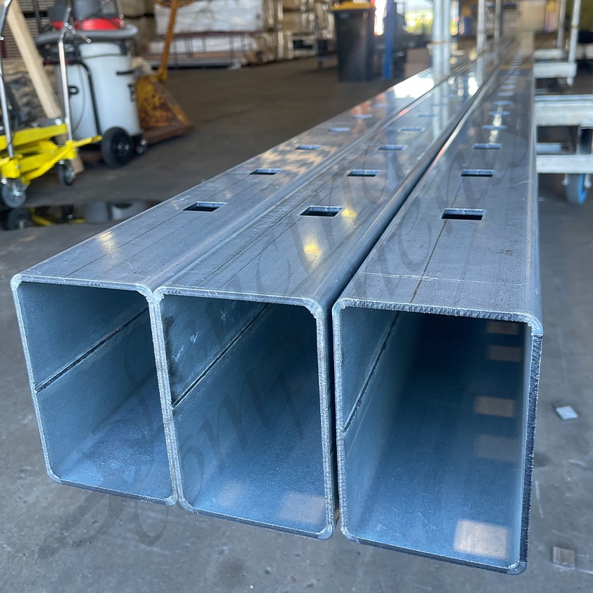 150x100mm Gal Punched Rail - 4mm (25SQ - 135mm Centres - 7800mm Laser)(Single)