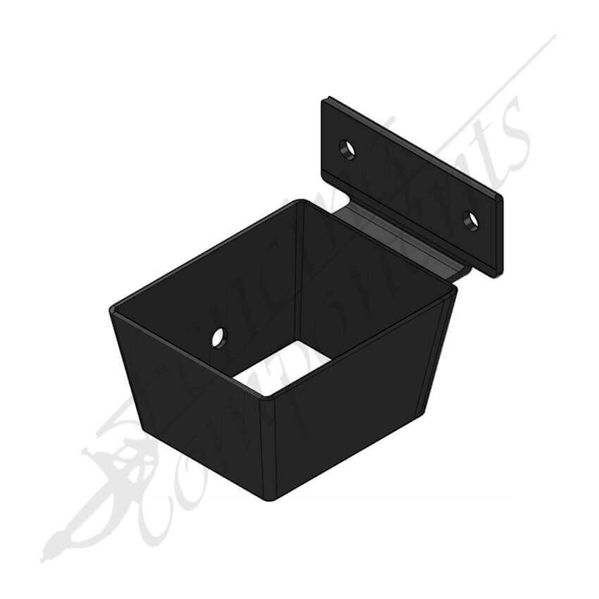 40x40mm Raked Corner Security Bracket Horizontal Hot Dip Gal (Black)(HB)