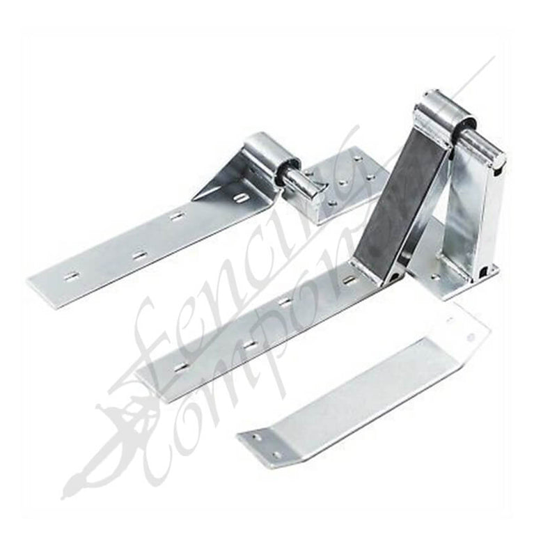 Galvanised steel rising gate hinge set
