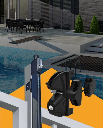 Pool door latches