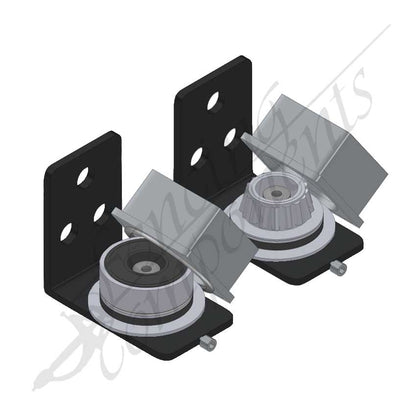 Ball Bearing Swing Gate Punch In Hinges for SHS Square - Aluminium w/ Black Bracket [PAIR]