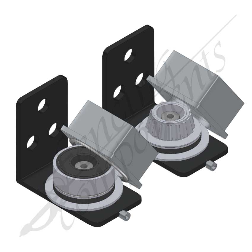 Ball Bearing Swing Gate Punch In Hinges for SHS Square - Aluminium w/ Black Bracket [PAIR]