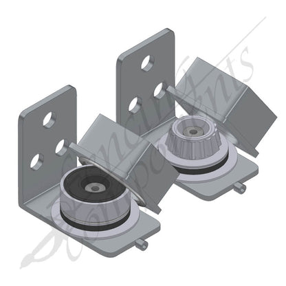Ball Bearing Swing Gate Punch In Hinges for SHS Square - Aluminium w/ Black Bracket [PAIR]