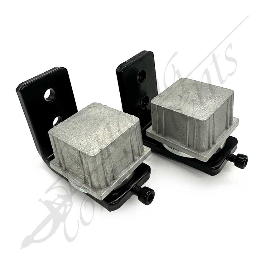 Ball Bearing Swing Gate Punch In Hinges for SHS Square - Aluminium w/ Black Bracket [PAIR]