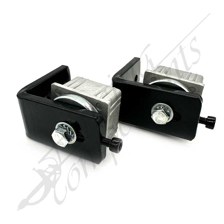 Ball Bearing Swing Gate Punch In Hinges for SHS Square - Aluminium w/ Black Bracket [PAIR]