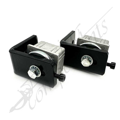 Ball Bearing Swing Gate Punch In Hinges for SHS Square - Aluminium w/ Black Bracket [PAIR]
