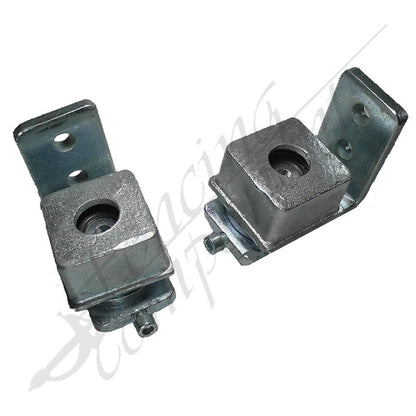 Ball Bearing Swing Gate Punch In Hinges for SHS Square - Aluminium w/ Black Bracket [PAIR]