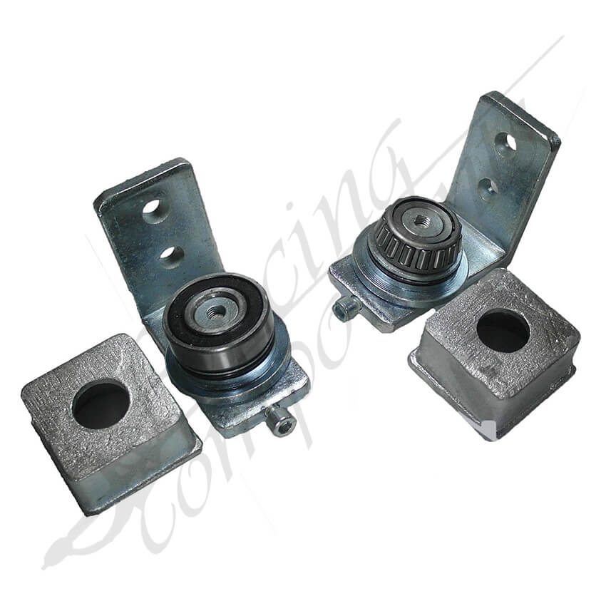 Ball Bearing Swing Gate Punch In Hinges for SHS Square - Aluminium w/ Black Bracket [PAIR]