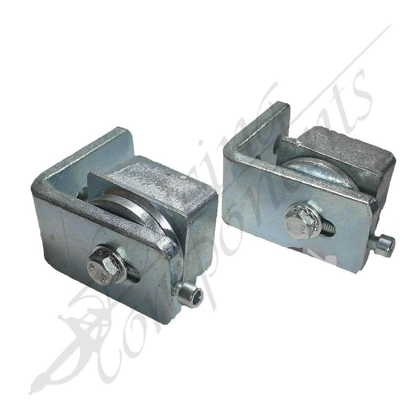 Ball Bearing Swing Gate Punch In Hinges for SHS Square - Aluminium w/ Black Bracket [PAIR]