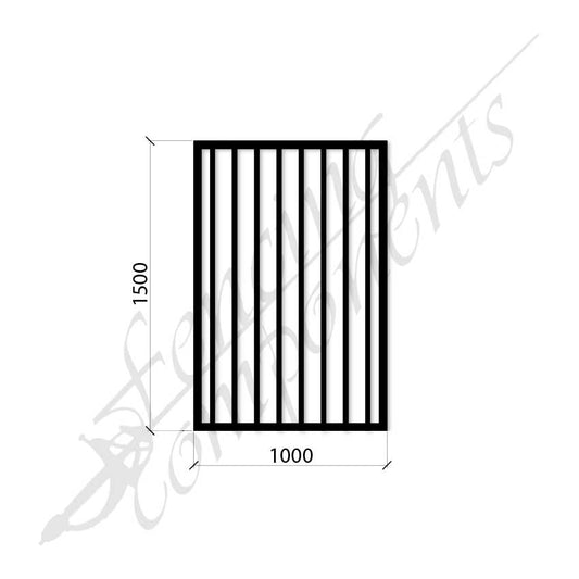Steel Security Flat Top Pedestrian Gate (Gap 80) DET SCHOOL SPEC - Zinc Primer HD - Satin Black (1500H)