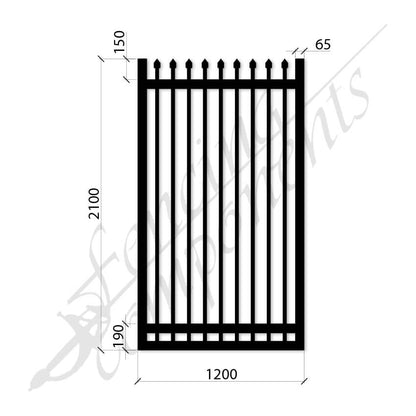 Steel Security Crimp Top Gate - Satin Black