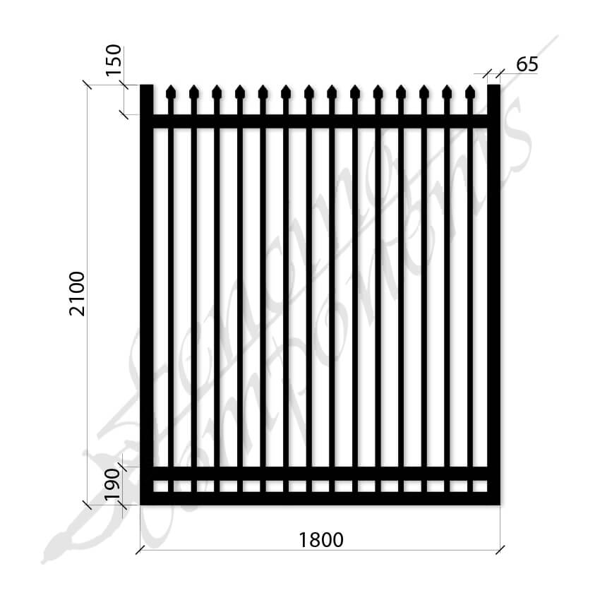 Steel Security Crimp Top Gate - Satin Black