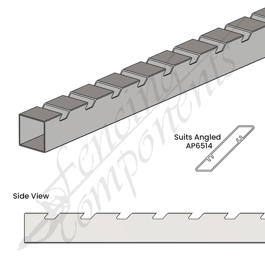 Aluminium Punched - 65x14mm Slotted Angled Blade (50mm Gap)