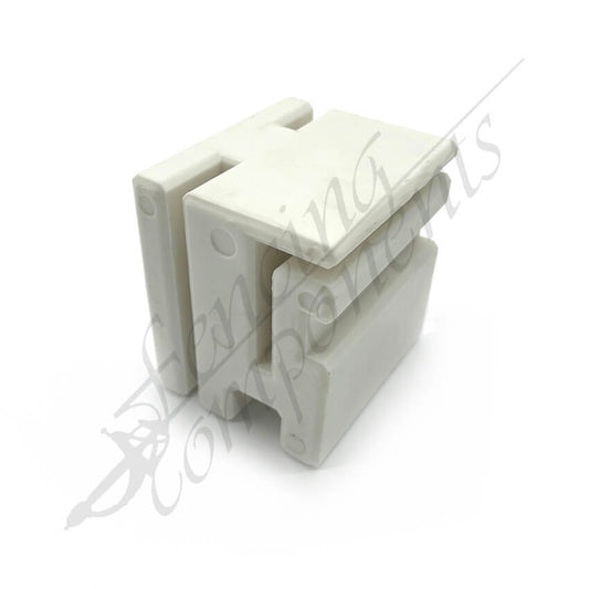 60x75mm Sliding Block - White (moulded)