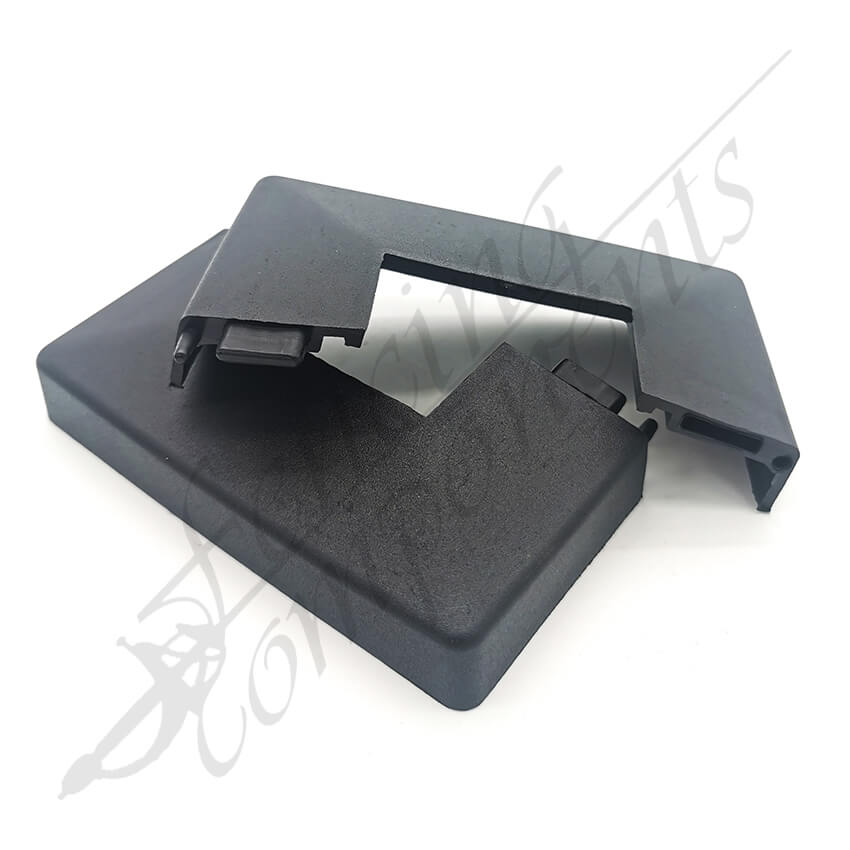 2 Piece Post Base Cover 50x50mm Hole Plastic (Black)