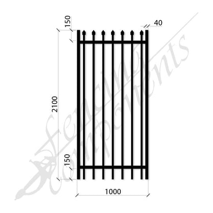 Steel Security Crimp Top Gate - Satin Black