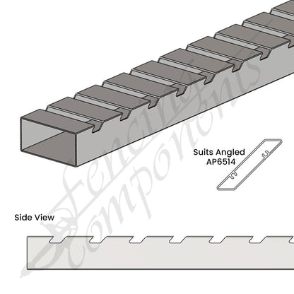 Aluminium Punched - 65x14mm Slotted Angled Blade (50mm Gap)