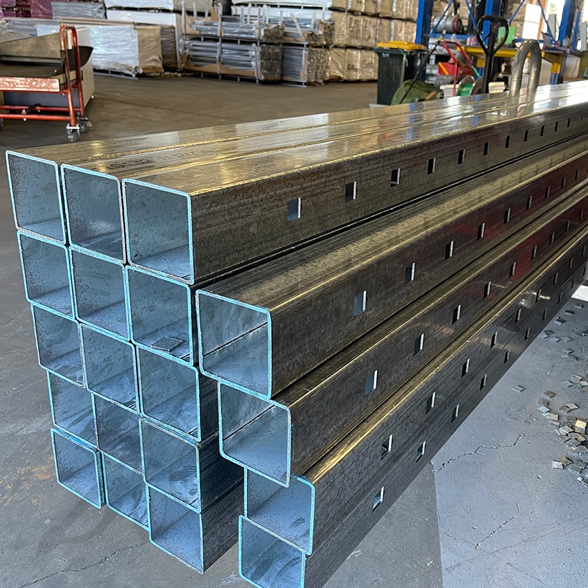 100x100mm Gal Punched Rail - 3mm (25SQ)