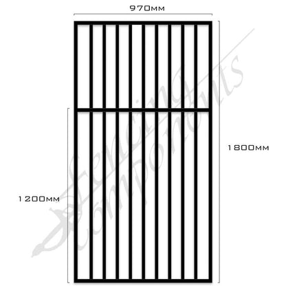 Aluminium Flat Top Gate - Pool Certified - 1800H x 970W (Satin Black)