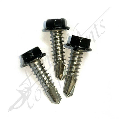 Clearance - #14-14x25 Tek Screw Hex Head - Satin Black (100/Bag)