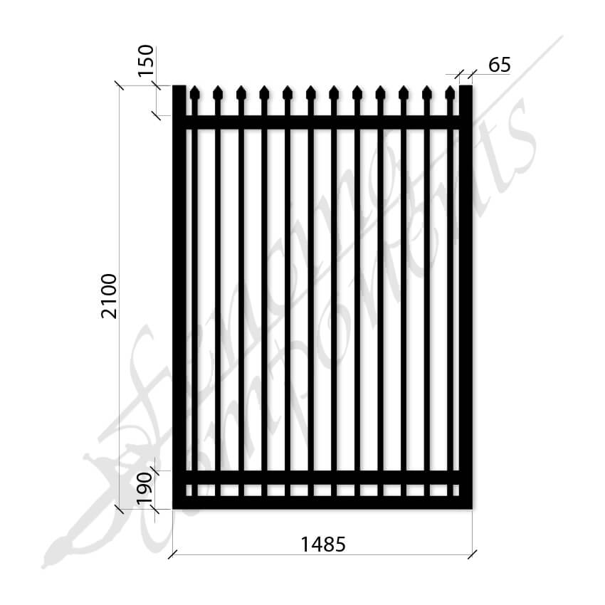 Steel Security Crimp Top Gate - Satin Black