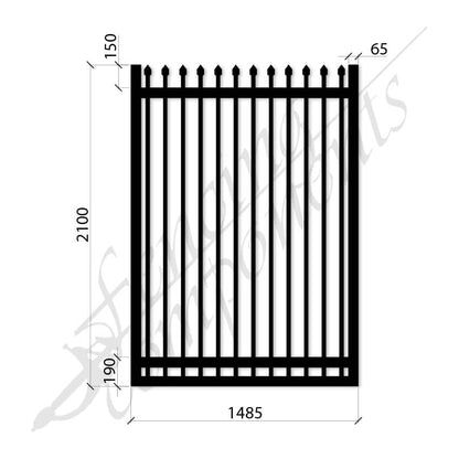 Steel Security Crimp Top Gate - Satin Black