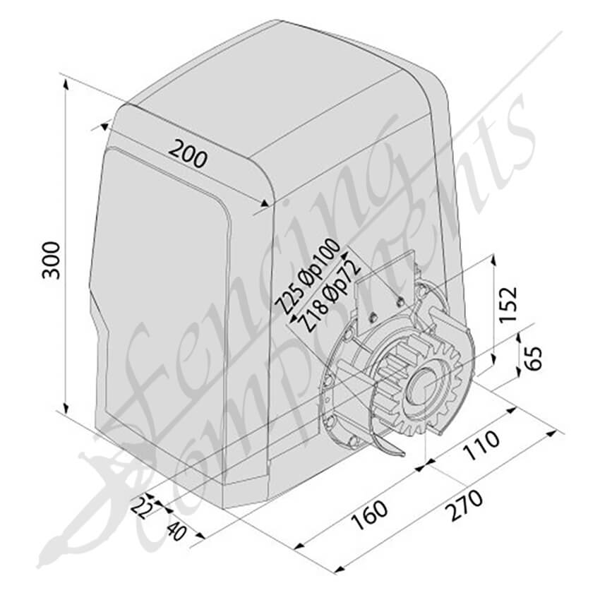 BFT Ares BT A1000 Sliding Gate Motor KIT (1000KG Load)