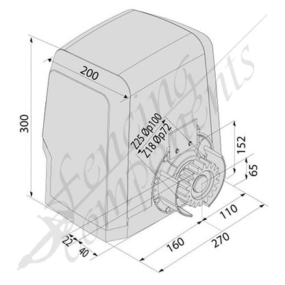 BFT Ares BT A1000 Sliding Gate Motor KIT (1000KG Load)