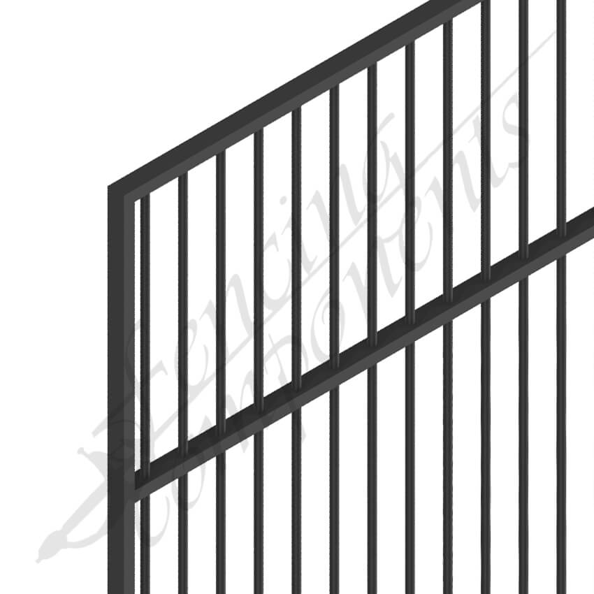 Aluminium Flat Top Gate - Pool Certified - 1800H x 970W (Satin Black)