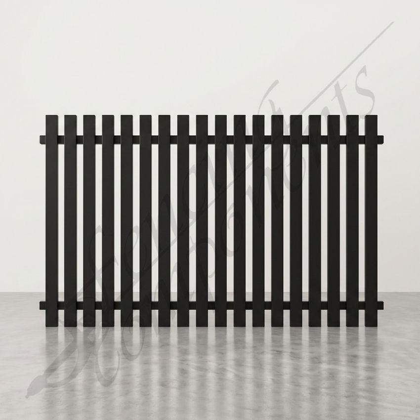 Aluminium Vertical Picket Panels & Gates (Black and Surfmist)