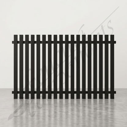 Aluminium Vertical Picket Panels & Gates (Black and Surfmist)