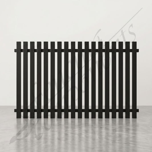 Aluminium Vertical Picket Panels & Gates (Black and Surfmist)