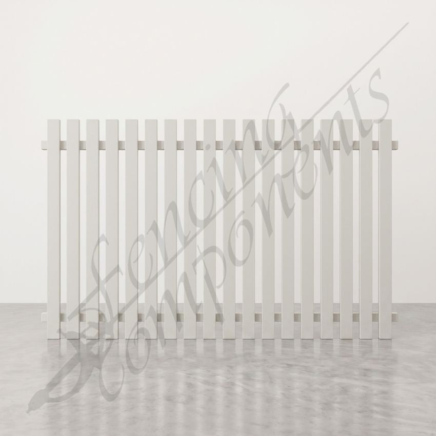 Aluminium Vertical Picket Panels & Gates (Black and Surfmist)