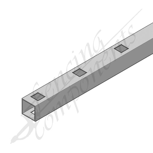40x40mm Gal Punched Rail (25SQ - 138mm Centres - 2400mm) (Double)