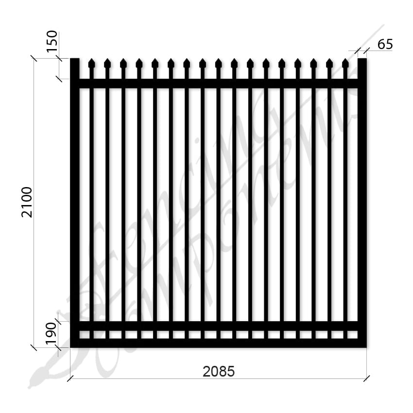 Steel Security Crimp Top Gate - Satin Black